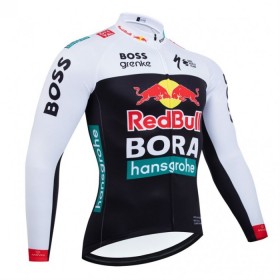 Wielershirt 2025 BORA-Hansgrohe Bull Lange Mouw Zwart Rood